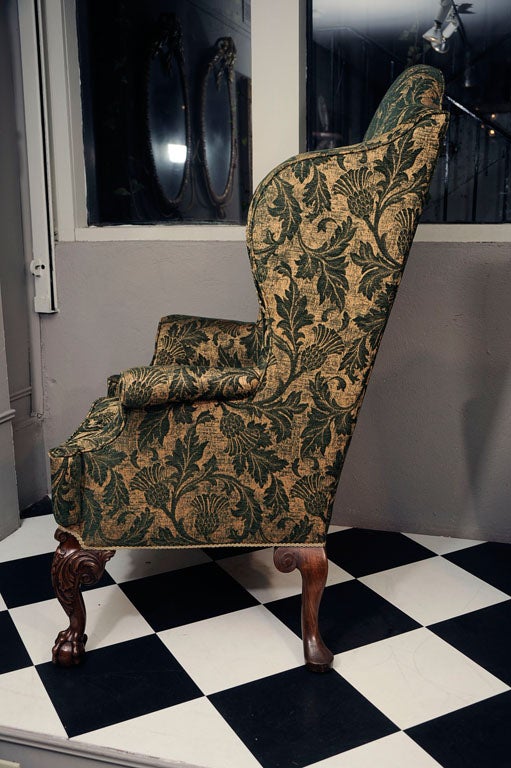 Georgian Style mahogany wingback chair 1