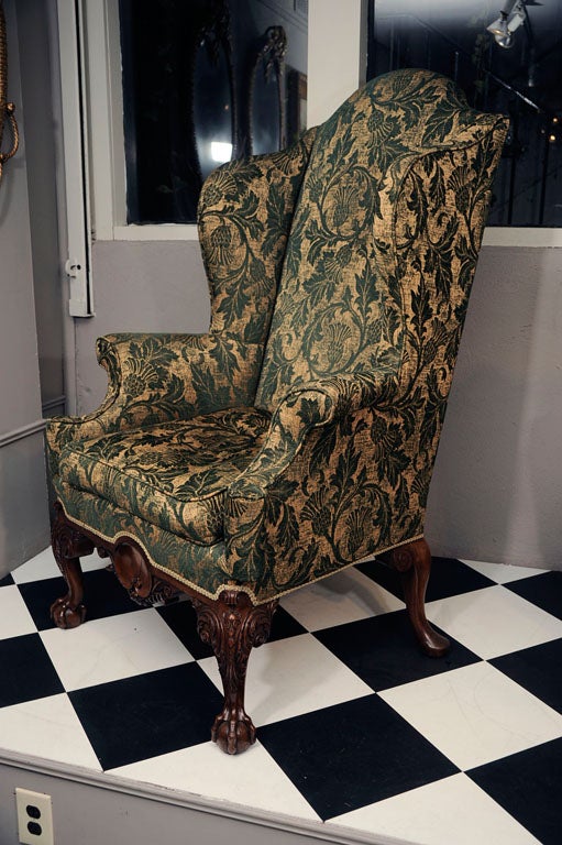 Georgian Style mahogany wingback chair 4