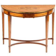 18th Century Satinwood Demilune Console Table 6