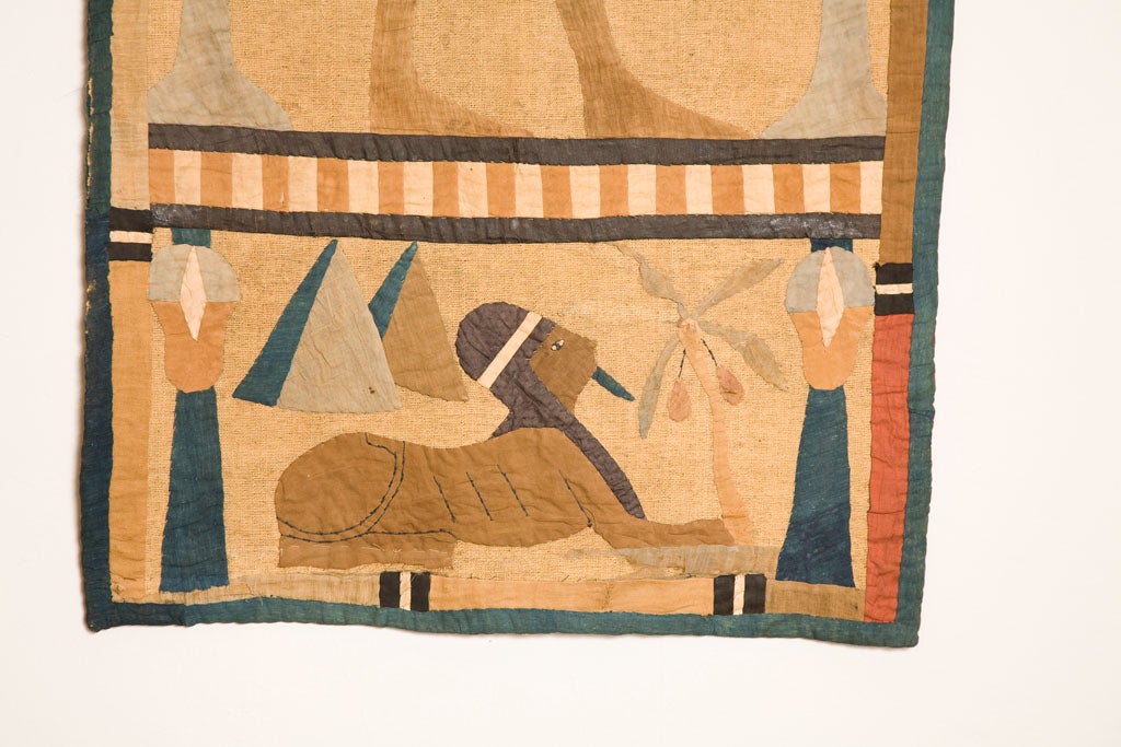 20th Century Antique Egyptian Applique Fabric Panel