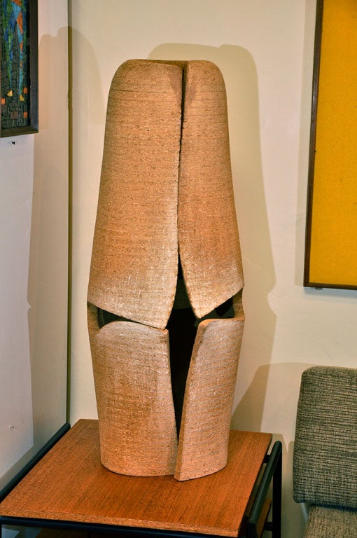 Studio made sculpture in stacked laminate particle board by California artist and furniture designer John Kapel. Titled 