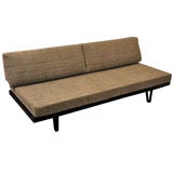 Lacquered wood and upholstered daybed by Mel Bogart