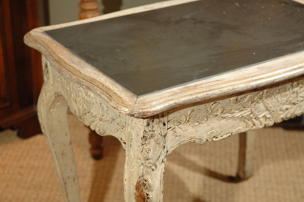French Low Table with Slate Top and Cabriole Legs In Excellent Condition In Austin, TX
