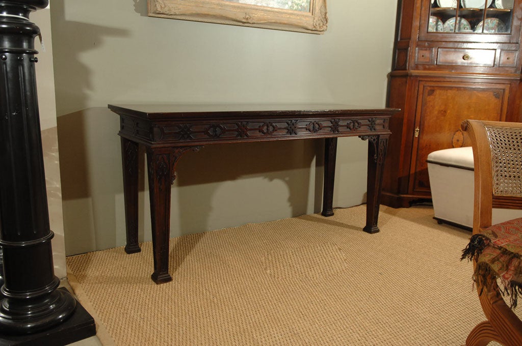 A Pair of Chinese Chippendale Serving Consoles of Mahogany