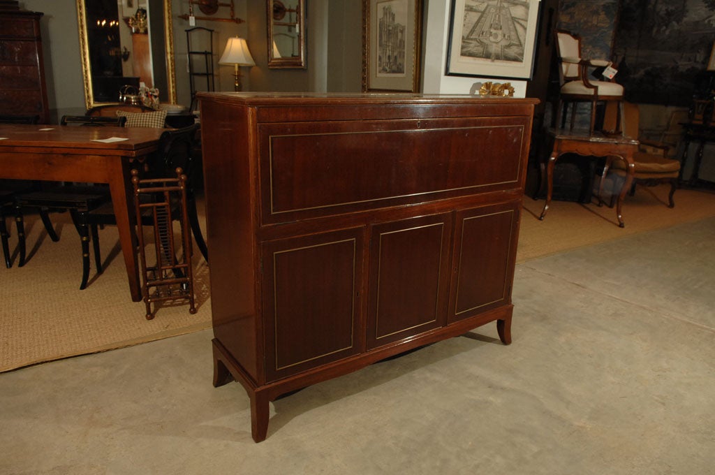 Art Deco-era Bar of Mahogany with Mirrored Interior
