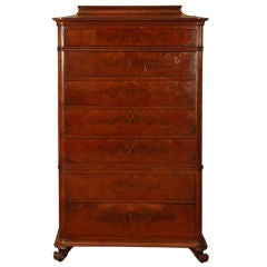 Antique Biedermeier Tallboy or Chest on Chest of Mahogany