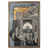 Large Persian Painting on Silk
