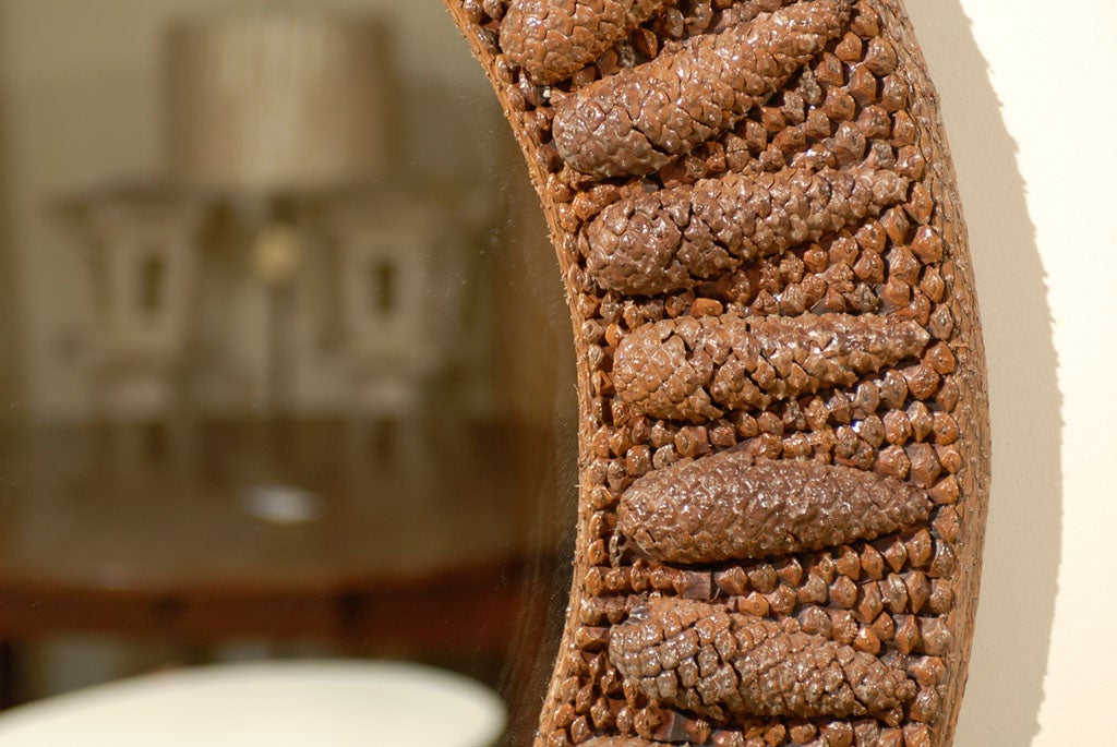 American Custom Made Pine Cone Round Mirror