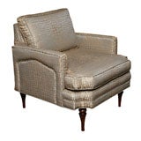 Elegant Regency Style Armchair in Silk Crocodile