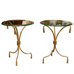 PAIR OF MID C ITALIAN METAL ROPE TABLES