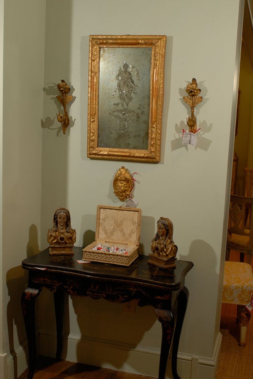 19th Century  Italian Etched Mirror