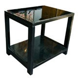 Art Deco/Modernist Black Lacquer Cube Table