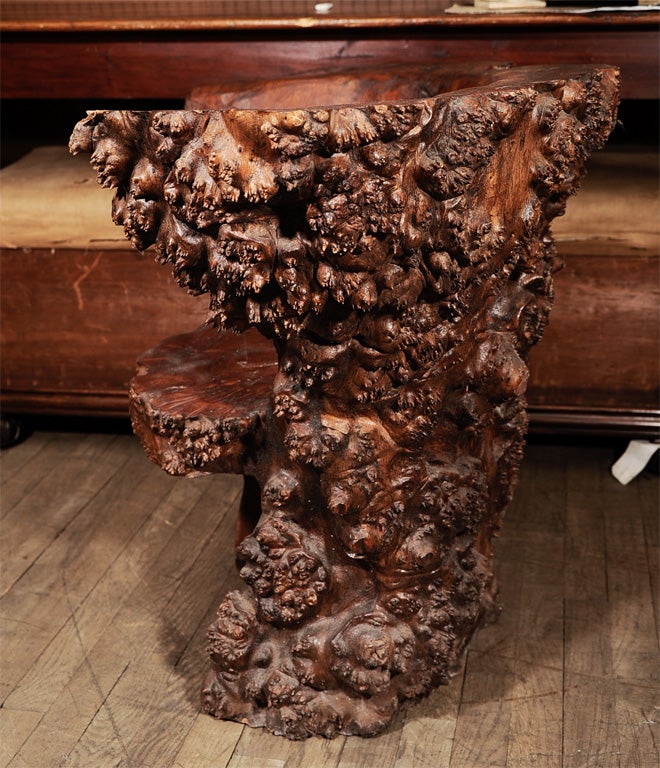 Burl Wood Chair In Excellent Condition In New York, NY
