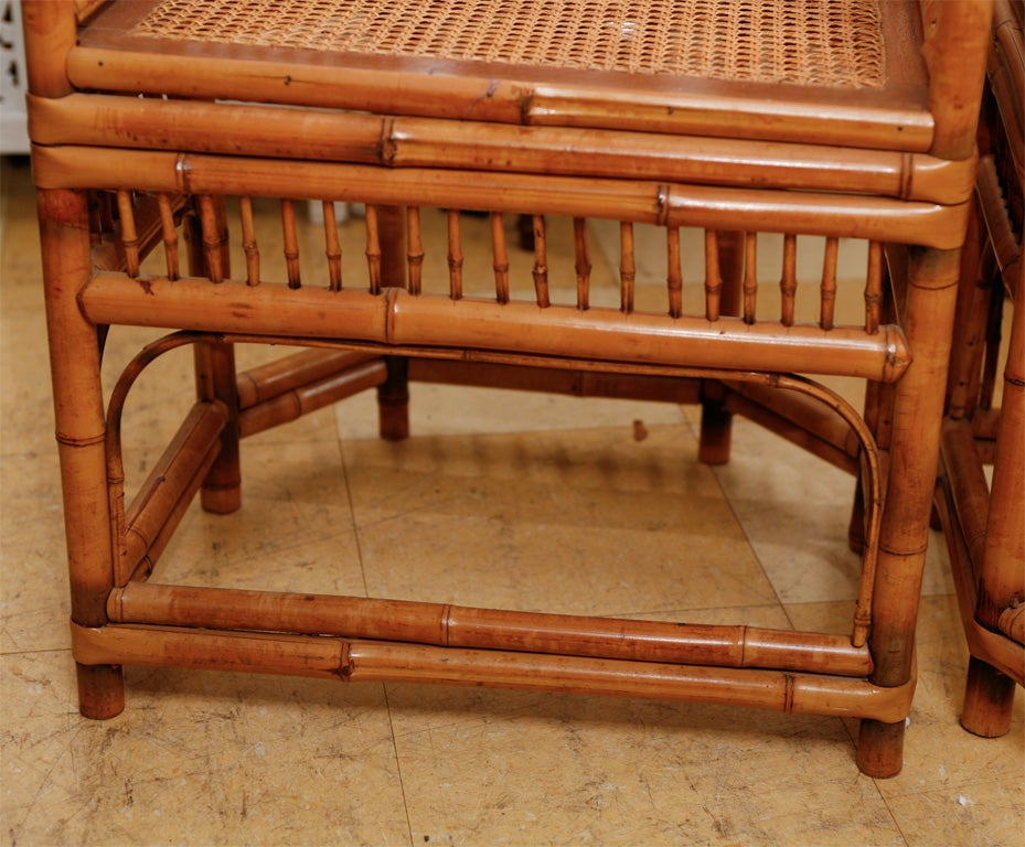 Mid-20th Century Vintage Brighton Bamboo Arm Chairs
