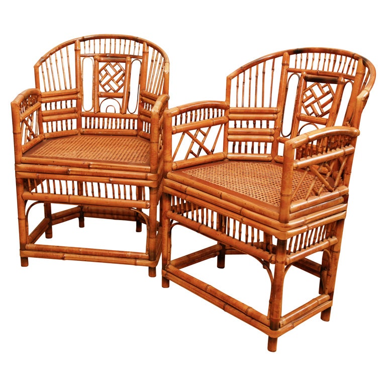 Vintage Brighton Bamboo Arm Chairs