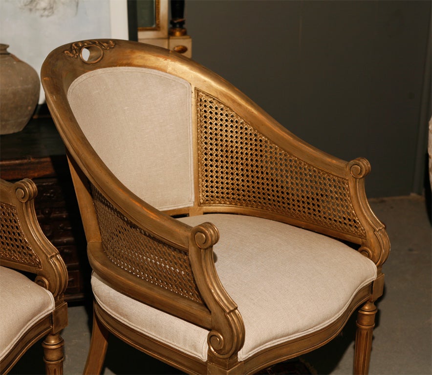 American Pair of Stylish Parlor Chairs