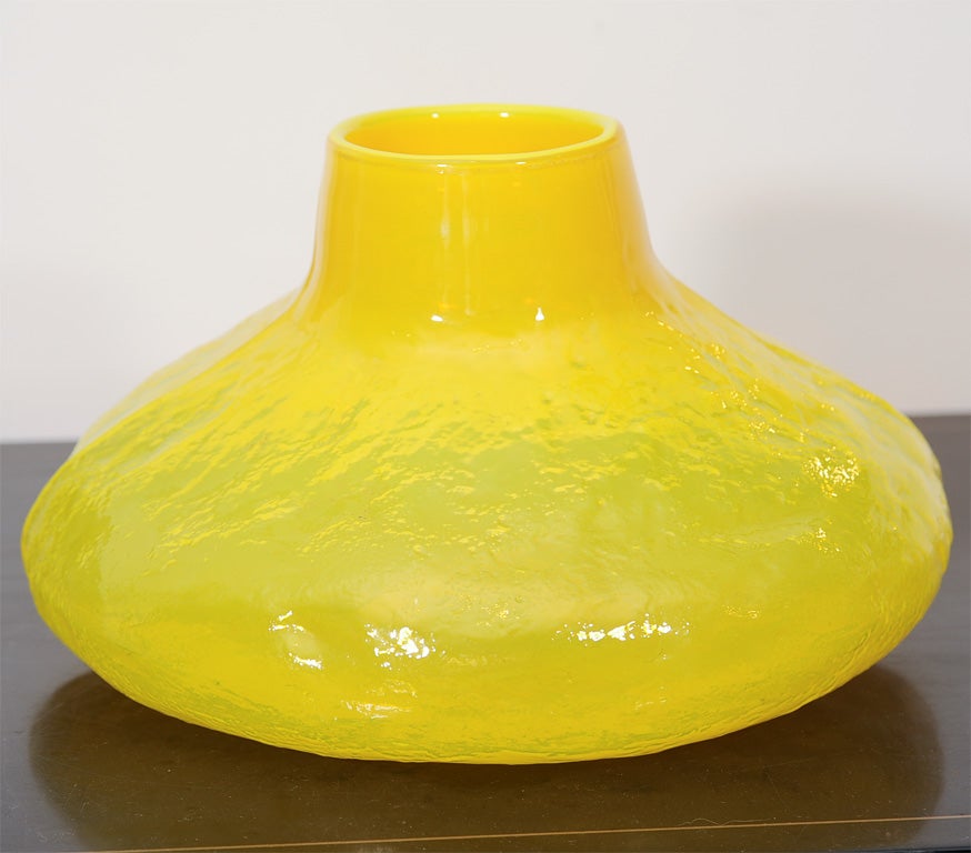 Mid-20th Century Finnish Yellow Cased Art Glass Vase by Viking Glass