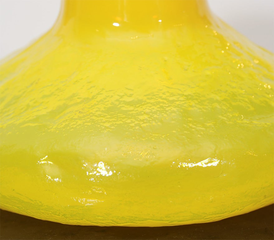 Finnish Yellow Cased Art Glass Vase by Viking Glass 1