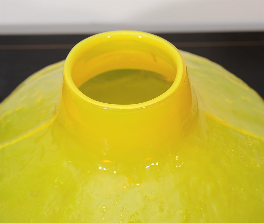Finnish Yellow Cased Art Glass Vase by Viking Glass 2