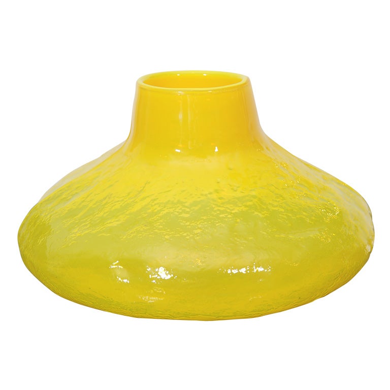 Finnish Yellow Cased Art Glass Vase by Viking Glass