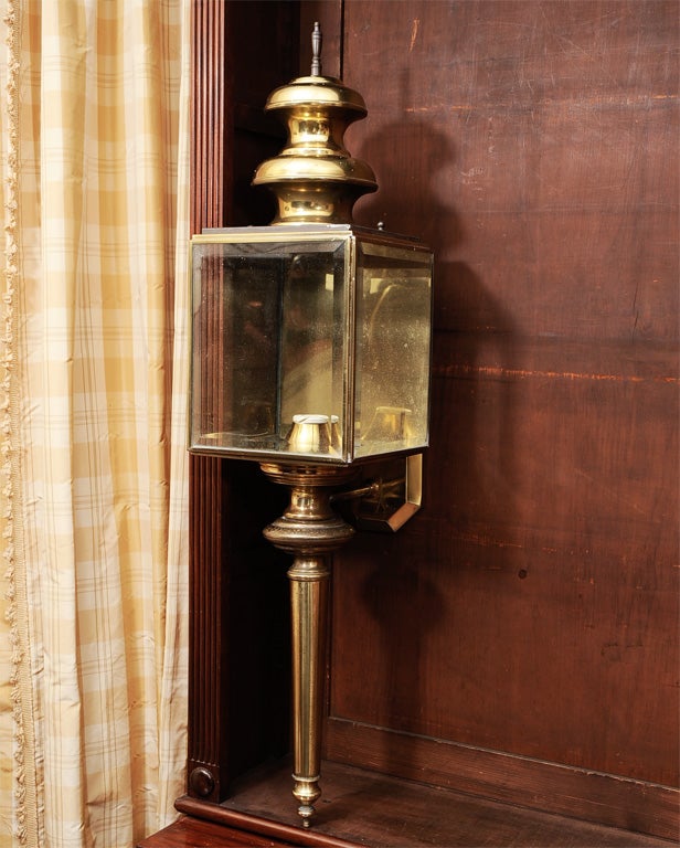 A Pair of Large Brass Wall Lanterns