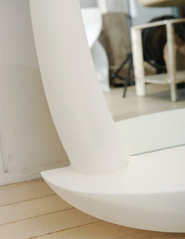 Organic Tusk Shaped Plaster Mirror With Integrated Shelf 1