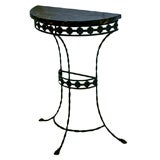 Iron and Marble Demi-Lune table