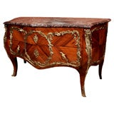 Antique Louis XV Marble Top Bronze Mounted Commode