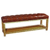 Tufeted Leather Bench