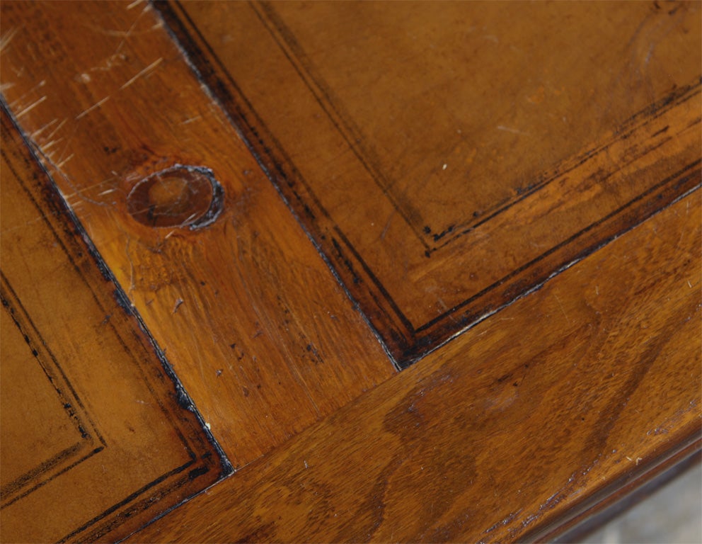 Chinese Elm Coffee Table with Leather Inserts