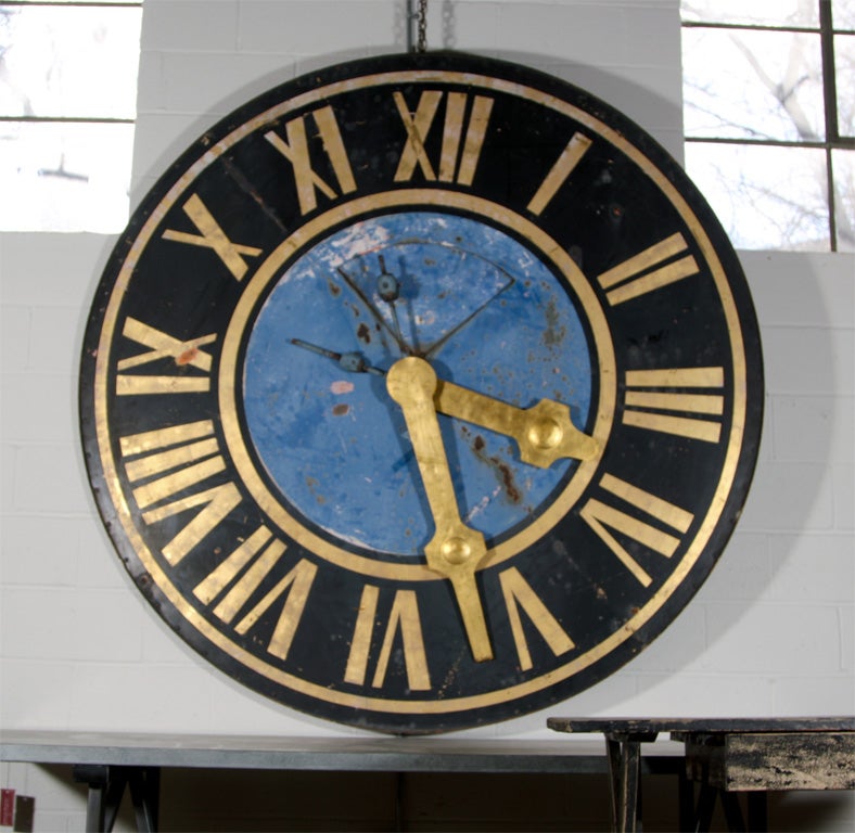 large station clock face with weighted hands