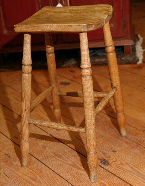 19th Century English saddle top pub stool
