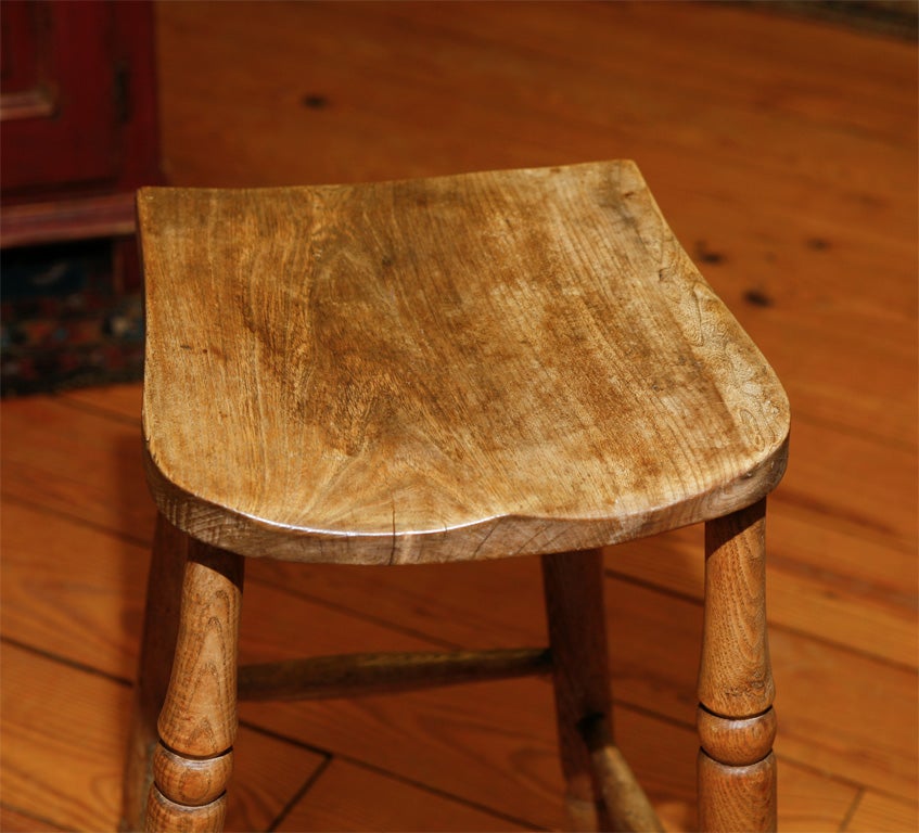 Pine English saddle top pub stool
