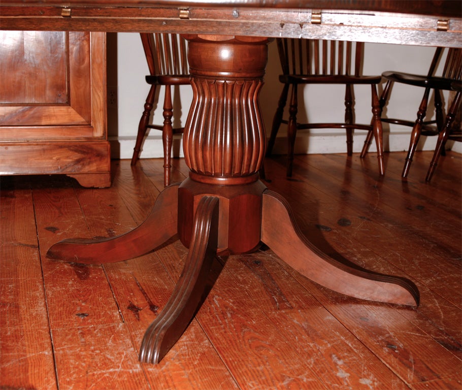 Round Reproduction Pine or Oak Table, from Reclaimed Wood In Excellent Condition In Sheffield, MA