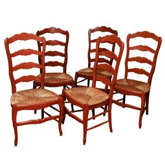 French Normandy reproduction ladder back chairs