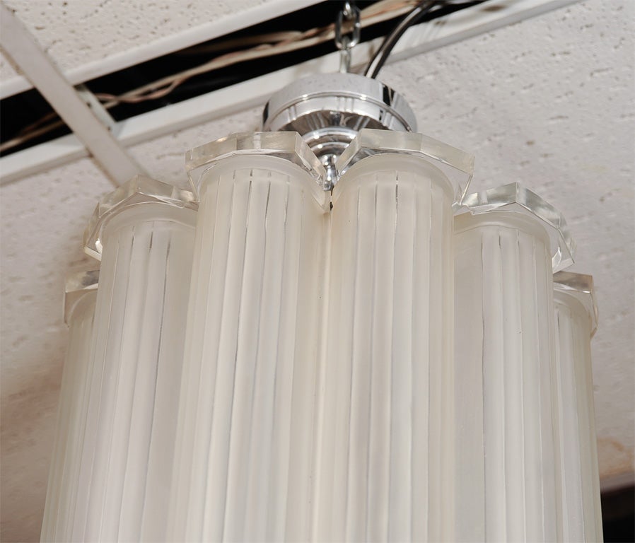 French Art Deco Ceiling Pendant Attributed to Sabino 1