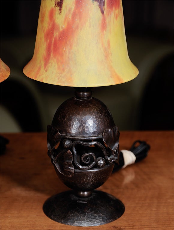 Pair of Table Lamps by EDGAR BRANDT