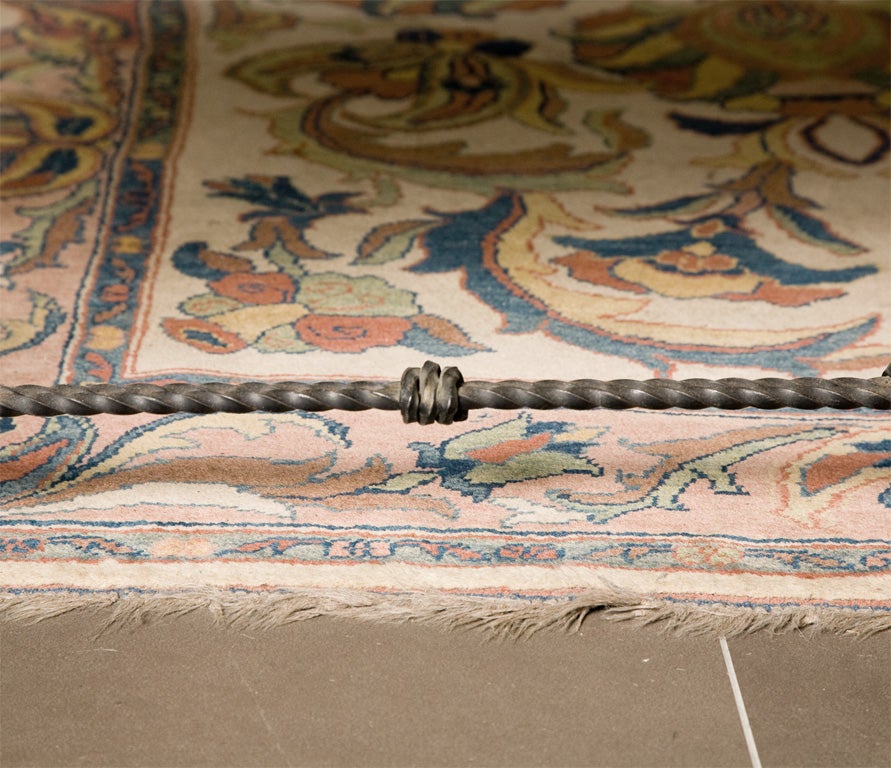 Mid-20th Century Ornate 1940's Wrought Iron and Marble Coffee Table For Sale