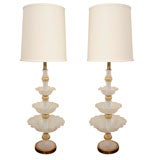 Pair of Italian Murano Lamps Attributed to Barovier