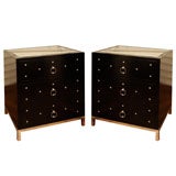 Vintage Pair of Black Lacquered Dressers in the Style of Parzinger