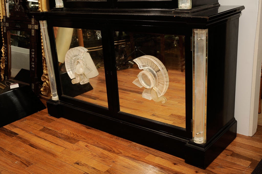 1940's Black Lacquer and Lucite Cabinet by Grosfeld House 4