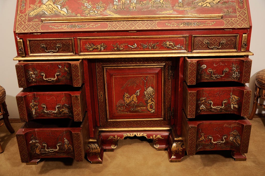 Early 20th Century English Chinoiserie Secretaire 4