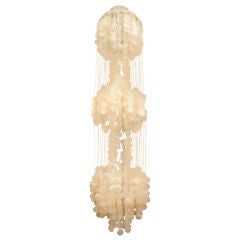 Verner Panton "Triple Fun" Mother of Pearl Chandelier