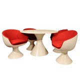 Vintage Mid Century Dining Table with Four Chairs in the Style of Aarnio