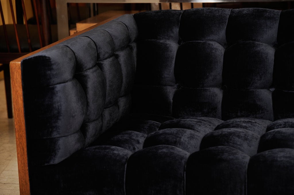 American Magnificent Midnight Blue Milo Baughman Sofa
