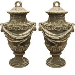 An Exceptional Pair of Carved Stone Garden Vases 10