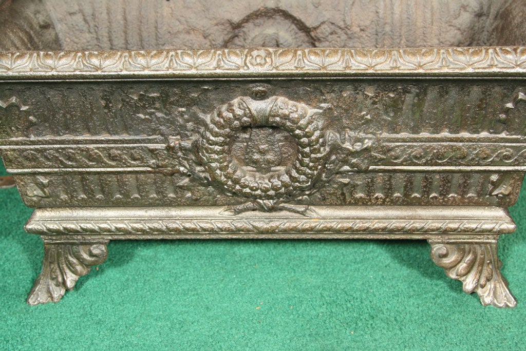 American Pair of Bronze Toned Cast Iron Planters