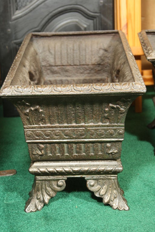 Pair of Bronze Toned Cast Iron Planters 2