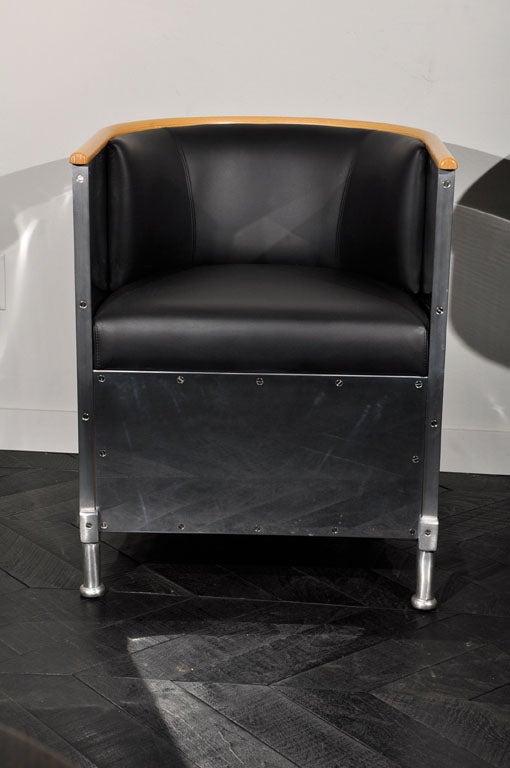 MATS THESELIUS ALUMINUM CHAIR, SWEDEN,  c. 1990 In Excellent Condition For Sale In Los Angeles, CA