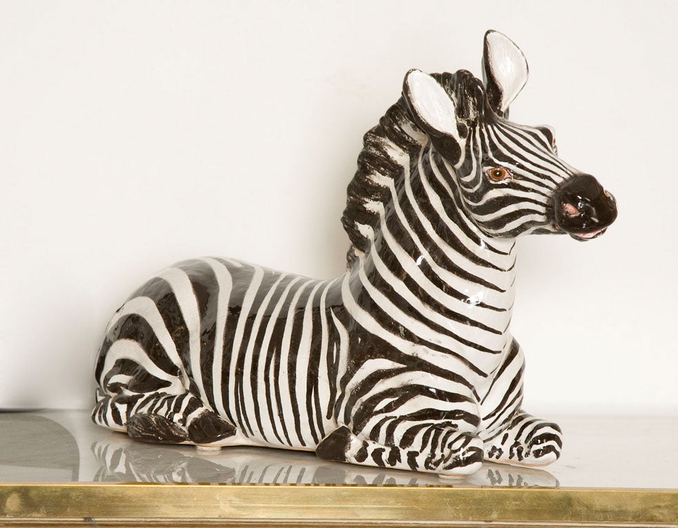 Italian Ceramic Zebra with Painted Finish 6